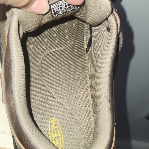 Keen Mens Size 10 Brown Leather Lace Up Low Athletic Hiking Casual Shoes - Picture 7 of 8